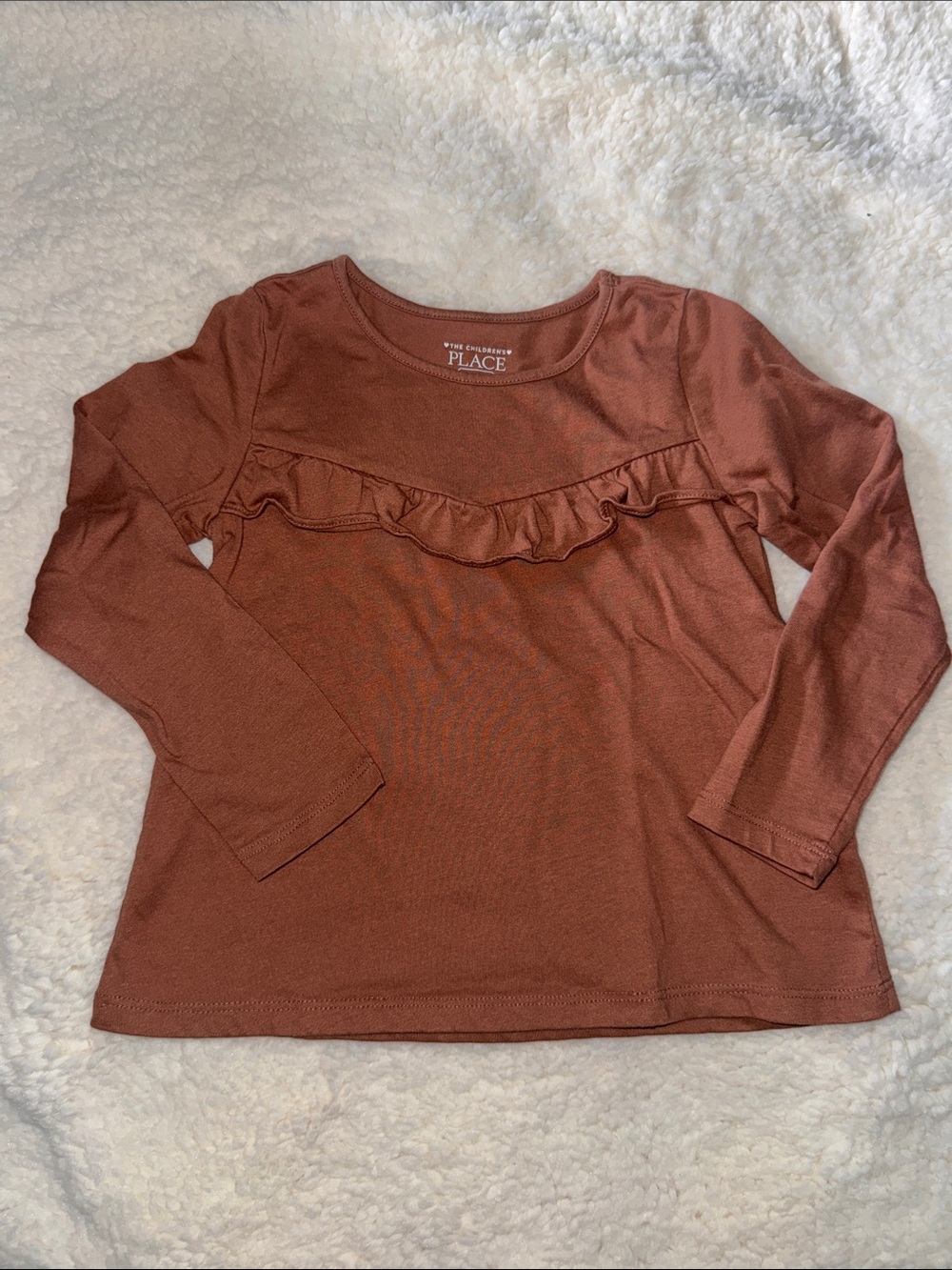 The Children's Place Rust Ruffle Long-Sleeve Tee